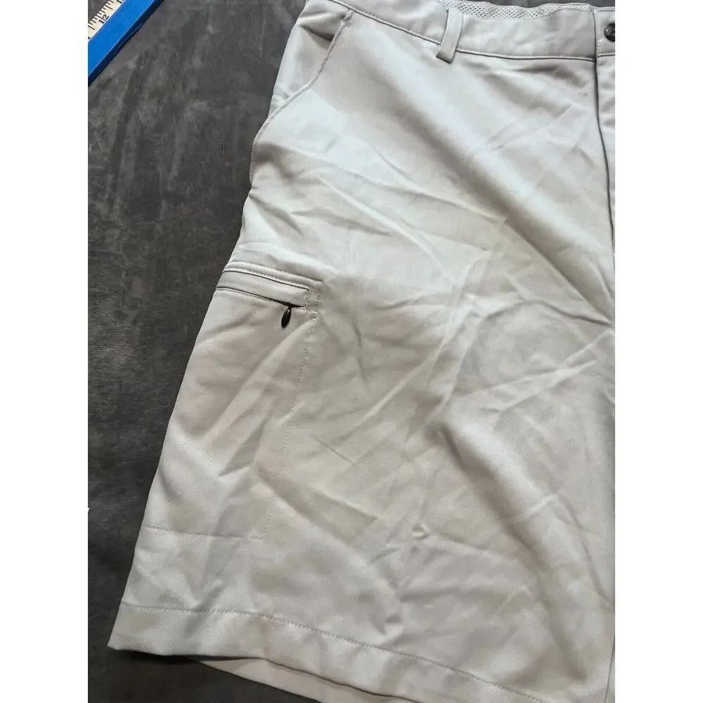 Izod Golf Classic Shorts Mens Sz‎ 38 Tan 10” Inseam Casual Hiking Outdoors Walk